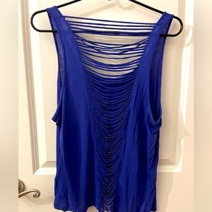 Fun night out with Charlotte Russe tank top, size Large, Royal blue color.